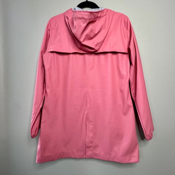 HERSCHEL SUPPLY CO. Pink Hooded Rain Coat Womens M Medium Rain Jacket Waterproof - Picture 2 of 9